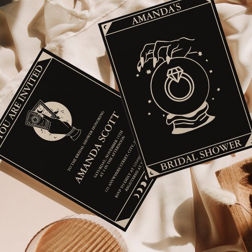 Tarot Card Celestial Bridal Shower Boho Invitation