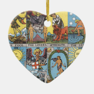 Tarot Card Collage Ceramic Ornament