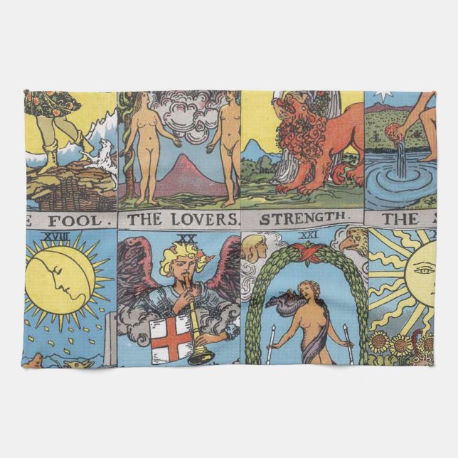 Tarot Card Collage Kitchen Towel (Horizontal)