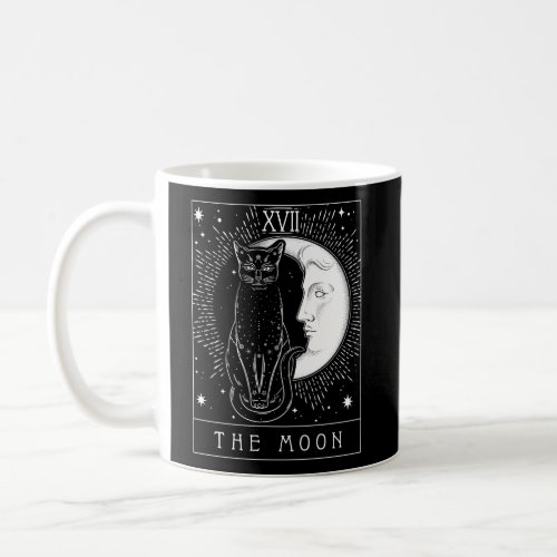 Tarot Card Crescent Moon And Cat Coffee Mug