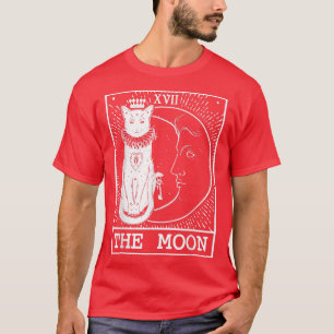 Tarot Card Crescent Moon And Cat Graphic T-Shirt