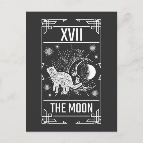 Tarot Card Crescent Moon Occult Cat Gothic Witch