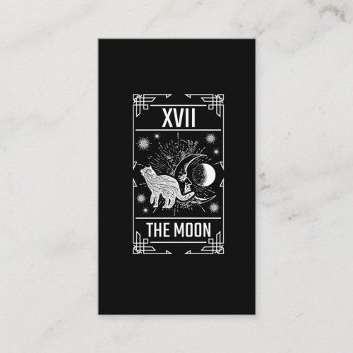 Tarot Card Crescent Moon Occult Cat Gothic Witch