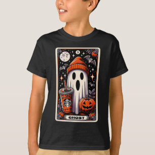 Tarot Card Cute Ghost Spooky Season Jack O Lantern T-Shirt