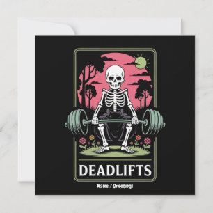 Tarot Card Deadlifts Funny Skeleton Workout Design