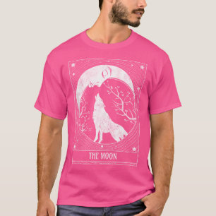 Tarot Card Distressed Crescent Moon And Wolf T-Shirt