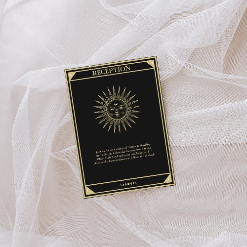Tarot Card Elegant Wedding Reception Vintage Sun