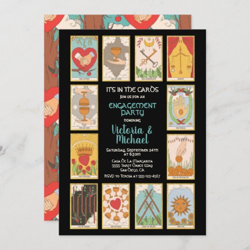 Tarot Card Engagement Party Invitations