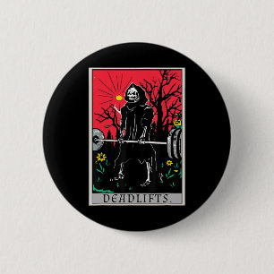 Tarot Card Funny Gym Deadlifts Workout Deadlift Fi Button