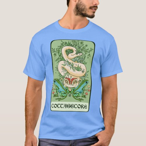 Tarot Card Goblincore Snake Cottagecore Frog Aesth T_Shirt