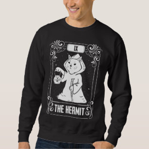 Tarot Card Gothic Astrology Occult The Hermit Cat Sweatshirt