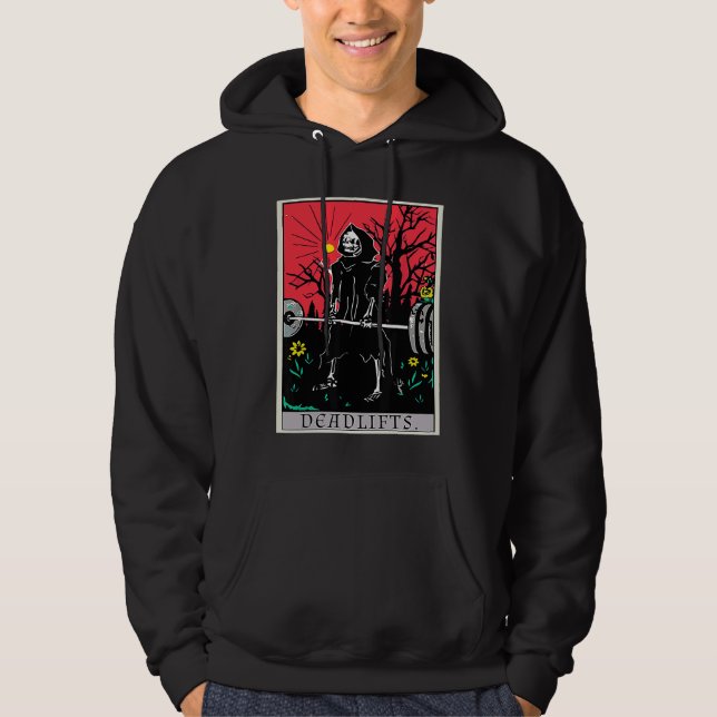 Tarot Card  Gym Deadlifts Workout Deadlift Fitness Hoodie (Front)