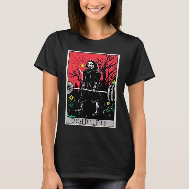 Tarot Card  Gym Deadlifts Workout Deadlift Fitness T-Shirt (Front)