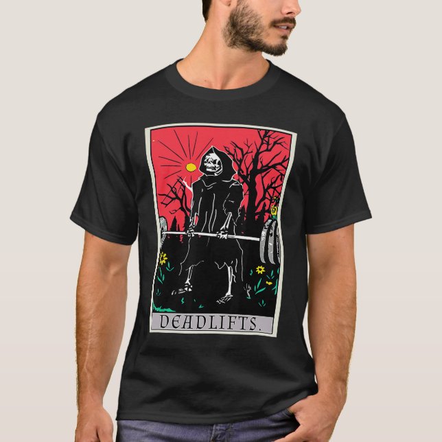 Tarot Card  Gym Deadlifts Workout Deadlift Fitness T-Shirt (Front)