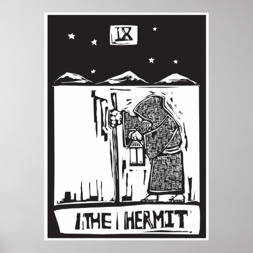 Tarot Card Hermit Poster