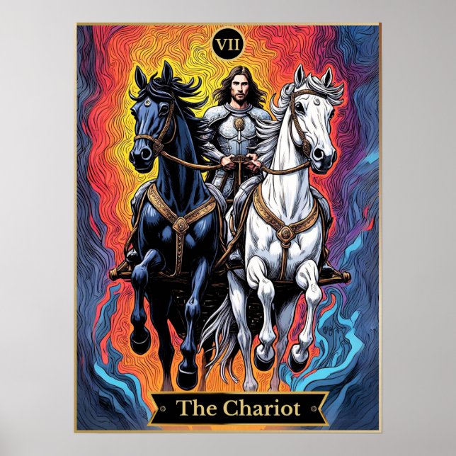 Tarot Card Illustration, The Chariot Poster (Front)