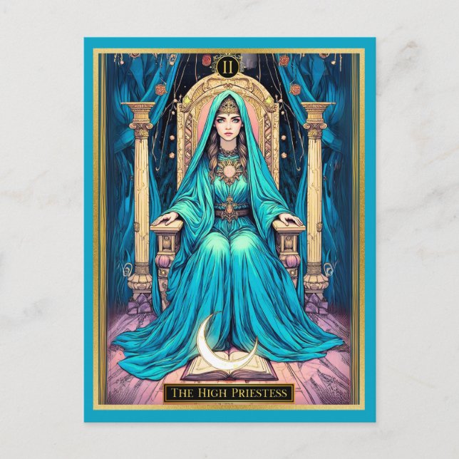 Tarot Card Illustration, The High Priestess (Front)