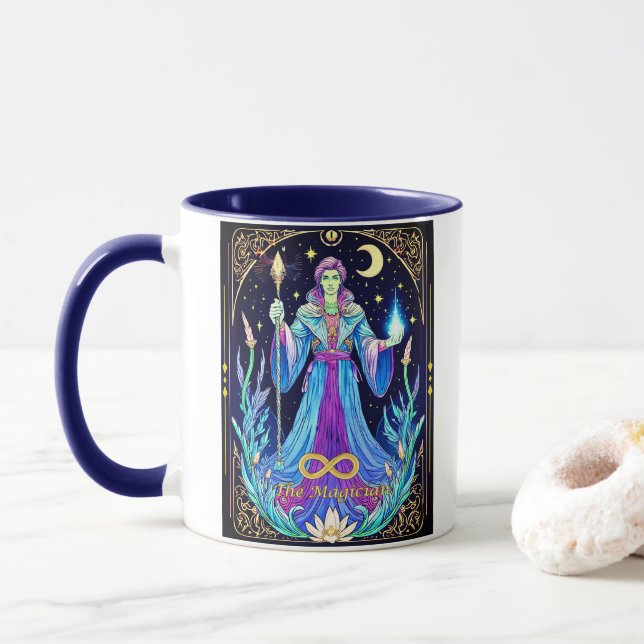 Tarot Card Illustration, The Magician Mug (With Donut)