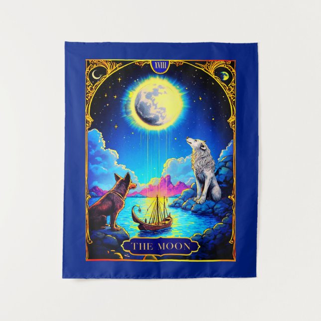 Tarot Card Illustration, The Moon Tapestry (Front)
