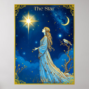 Tarot Card Illustration, The Star Poster