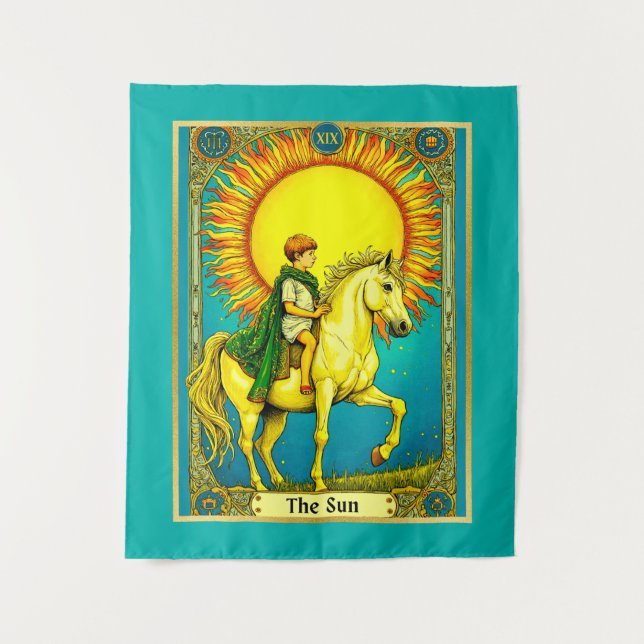 Tarot Card Illustration, The Sun Tapestry (Front)