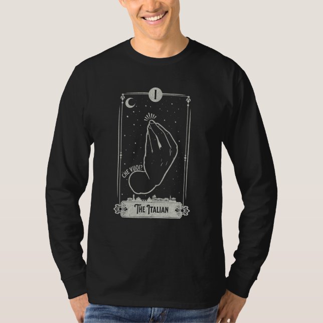 Tarot Card  Italian Hand Gesture Occult Reading Re T-Shirt (Front)