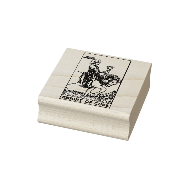 Tarot Card: Knight of Cups: Personalized Text Rubber Stamp (Stamp)