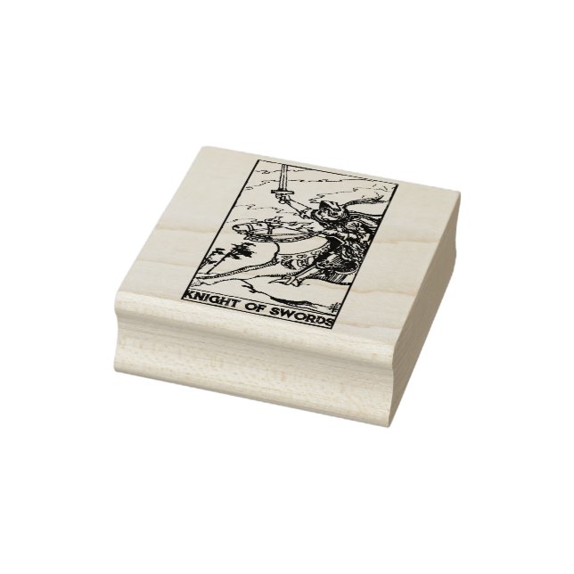 Tarot Card: Knight of Swords Personalized Rubber Stamp (Stamp)