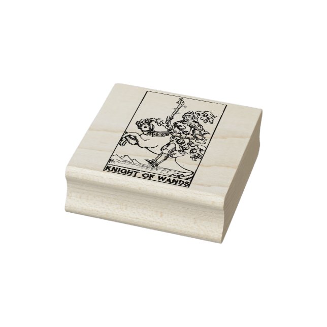 Tarot Card: Knight of Wands Personalized Rubber Stamp (Stamp)