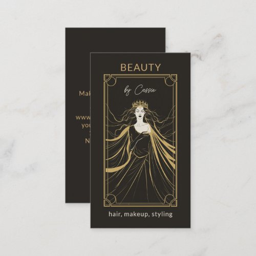 Tarot Card Makeup Hair Stylist Aesthetician Black