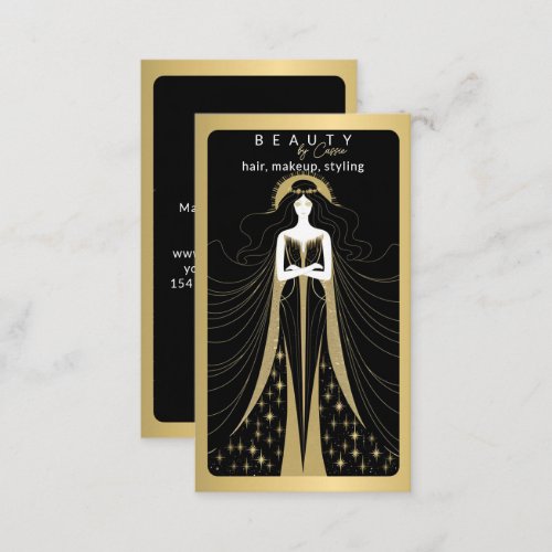 Tarot Card Makeup Hairdresser Aesthetician Black