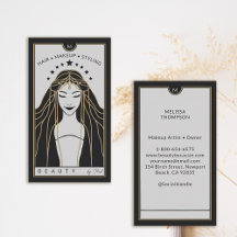 Tarot Card Makeup Hairdresser Monogram Gold Black