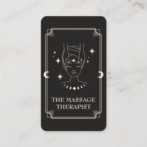 Customizable Tarot Card Massage Therapist Business Card
