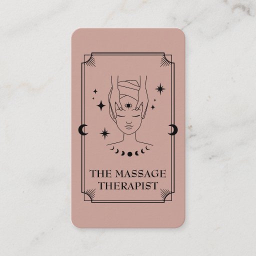 Customizable Tarot Card Massage Therapist Business Card