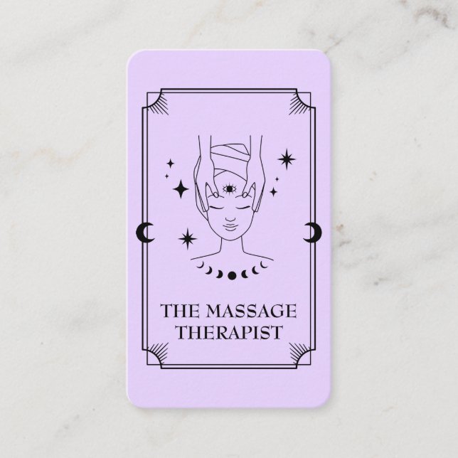 Tarot Card Massage Therapist Business Card (Front)