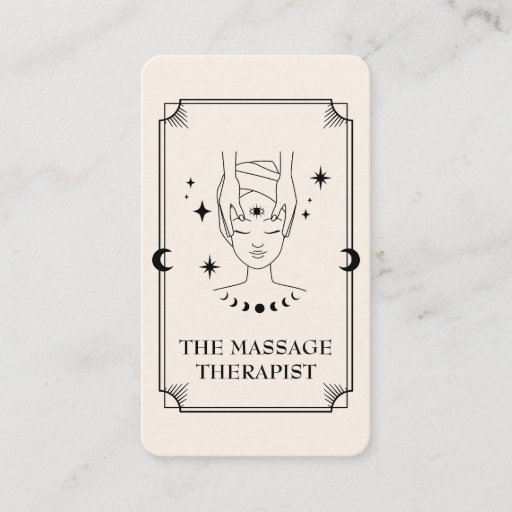 Customizable Tarot Card Massage Therapist Business Card