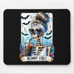Tarot Card Mummy Vibes Spooky Season Skeleton Mom Mouse Pad