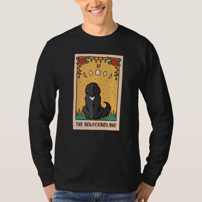 Tarot Card  Occult Magic Occultism Dog Newfoundlan T-Shirt (Front)