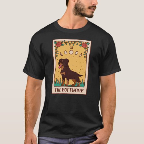 Tarot Card Occult Magic Occultism Dog Rottweiler  T_Shirt