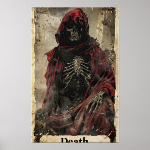 Tarot Card of Death Art Work - Text at Bottom Post Poster