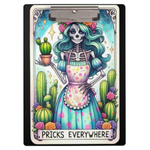 Tarot Card of Pricks Everywhere Funny Skeleton Clipboard
