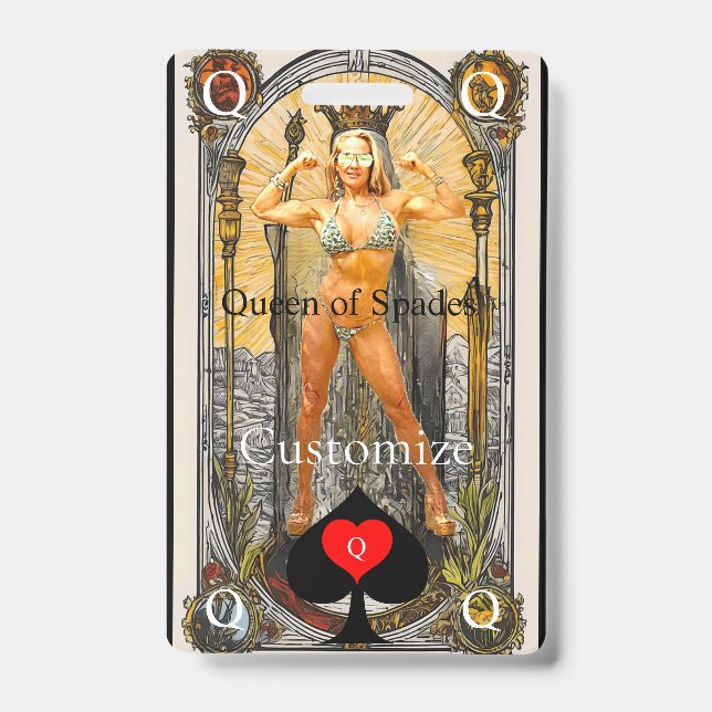 Tarot Card Queen of Spades Thunder_Cove Badge (Front)