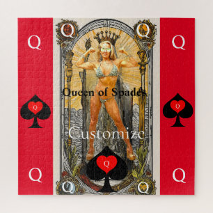 Tarot Card Queen of Spades Thunder_Cove Jigsaw Puzzle