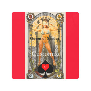 Tarot Card Queen of Spades Thunder_Cove Metal Print