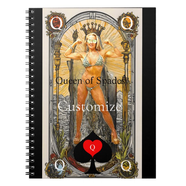 Tarot Card Queen of Spades Thunder_Cove Notebook (Front)