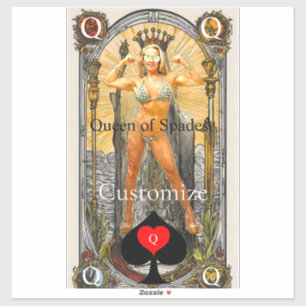 Tarot Card Queen of Spades Thunder_Cove Sticker