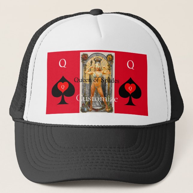 Tarot Card Queen of Spades Thunder_Cove Trucker Hat (Front)
