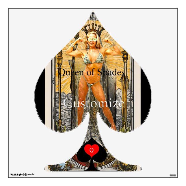 Tarot Card Queen of Spades Thunder_Cove Wall Decal (Front)