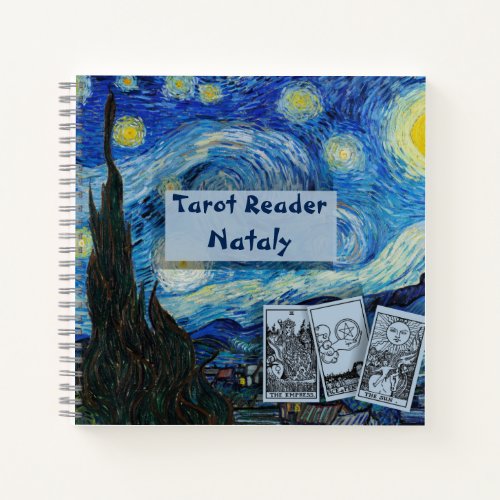 Tarot Card Reader Van Gogh Starry Nigh Notebook