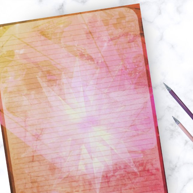 Tarot Card Rustic Crystal Starburst Lined Paper Notepad (Creator Uploaded)